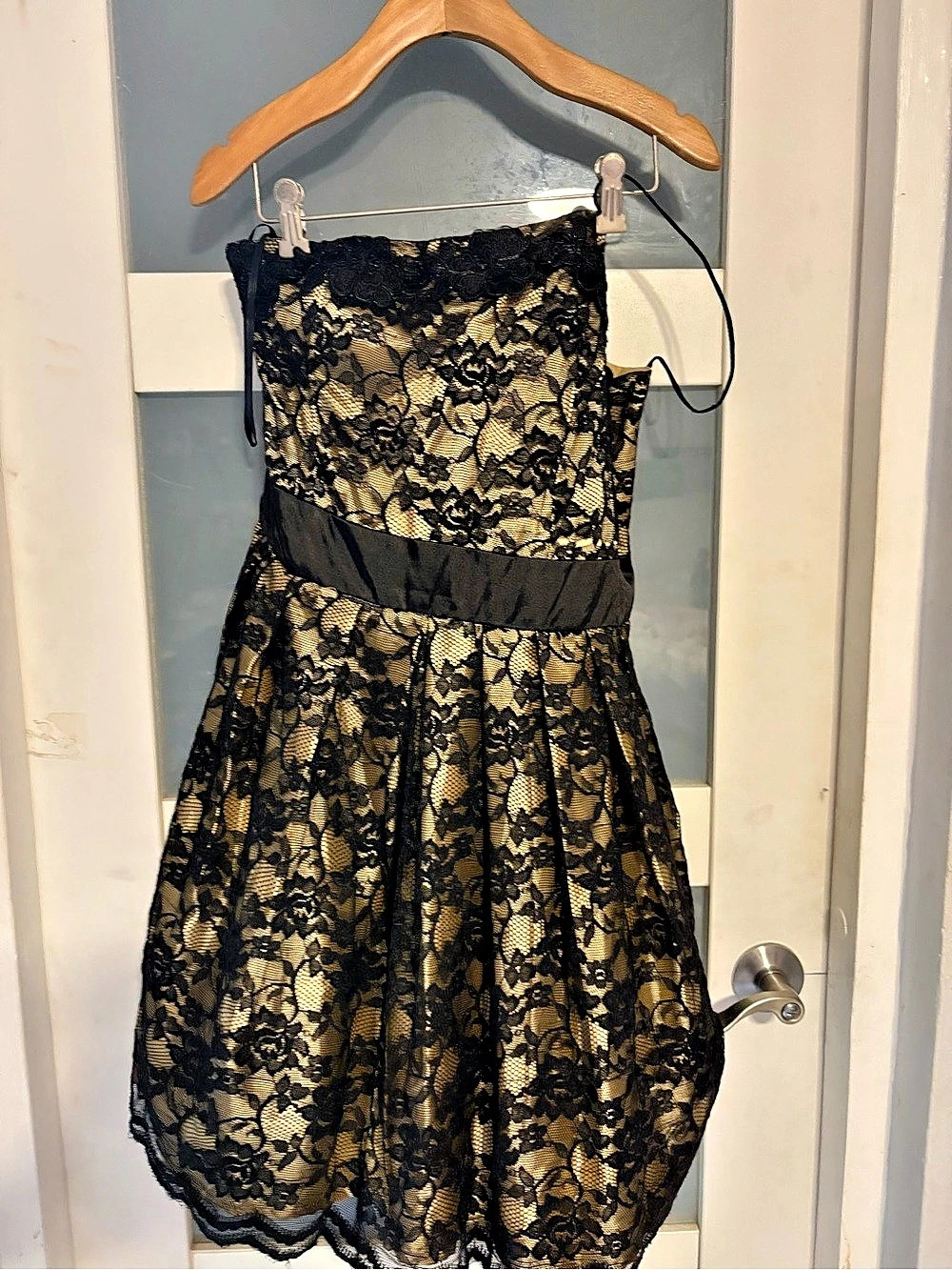 Black & Gold Lace Cocktail Dress
